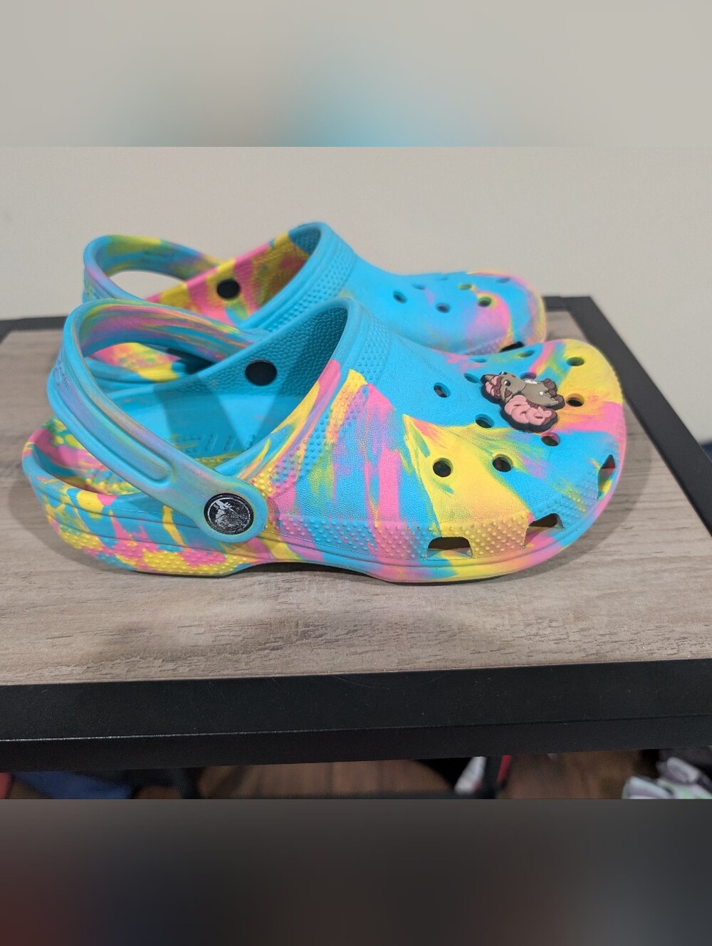 Kids Tie-Dye Clog Sandals - Bright Blue, Pink & Yellow